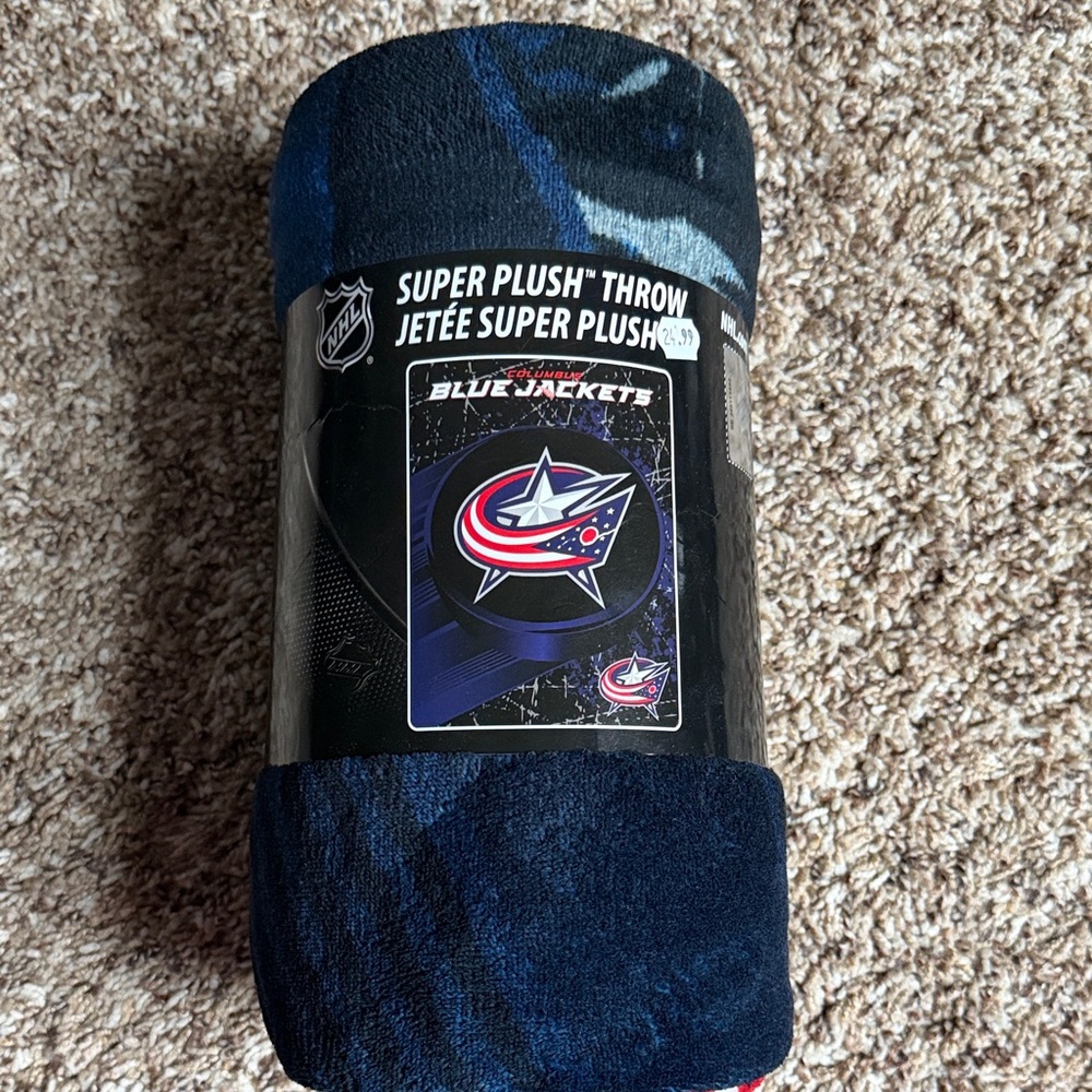 Northwest Blue Jackets Plush Blanket